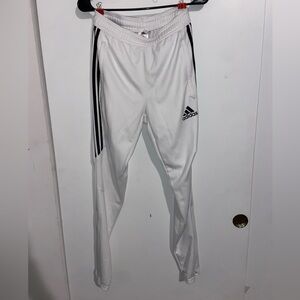 Adidas White Joggers with Black Stripes